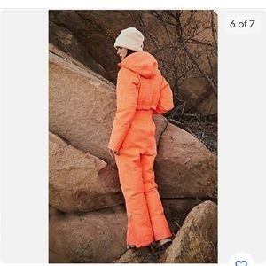 Free People Fp Movement All Prepped Ski Suit Neon Coral Small Jumpsuit